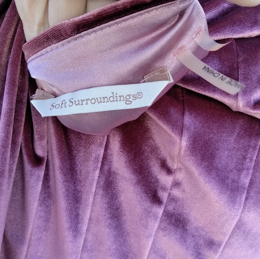 Soft Surroundings Velvet Elegance - Mauve Dress with Luxurious Comfort Sz M